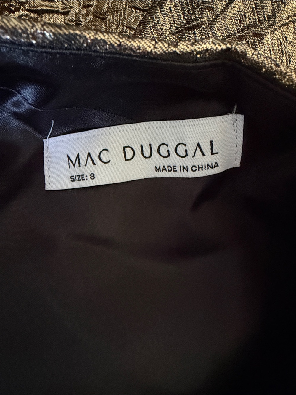 Mac Duggal One-Shoulder Gold Cocktail Dress - Picture 4 of 8